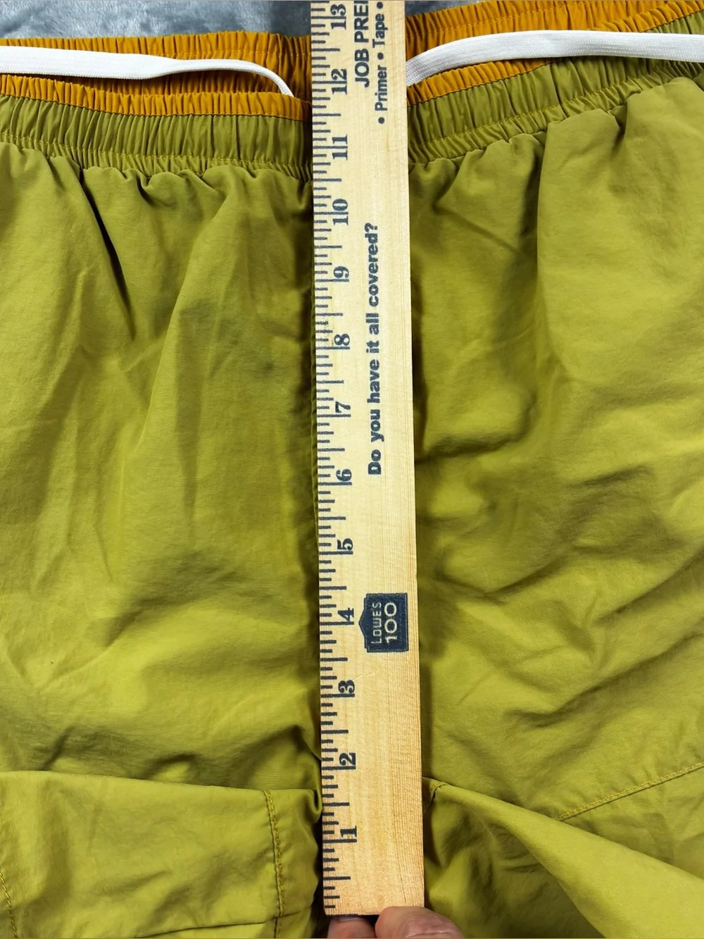 Territory Ahead Swim Trunks Size Large Olive Green Mesh Lined Pockets Drawstring
